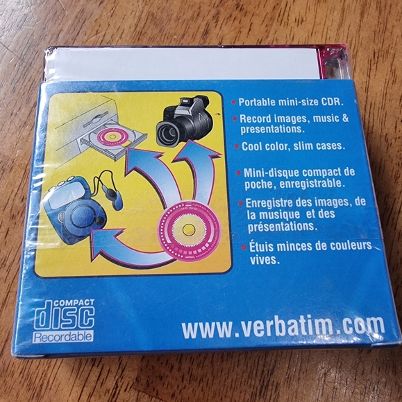 ๐๏ธ Verbatim Pocket CD-R 21 Min 185 MB New Two 5 Packs 32x Speed - Picture 6 of 9
